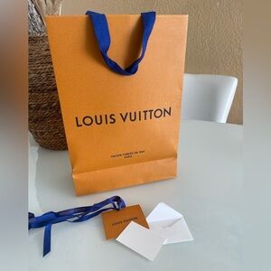 Louis Vuitton Shopping Gift Bag with Ribbon & Cards